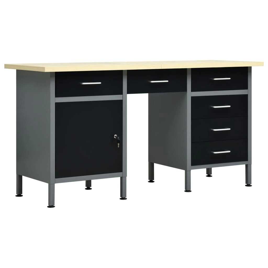 Workbench Black 160x60x85 cm Steel 145347