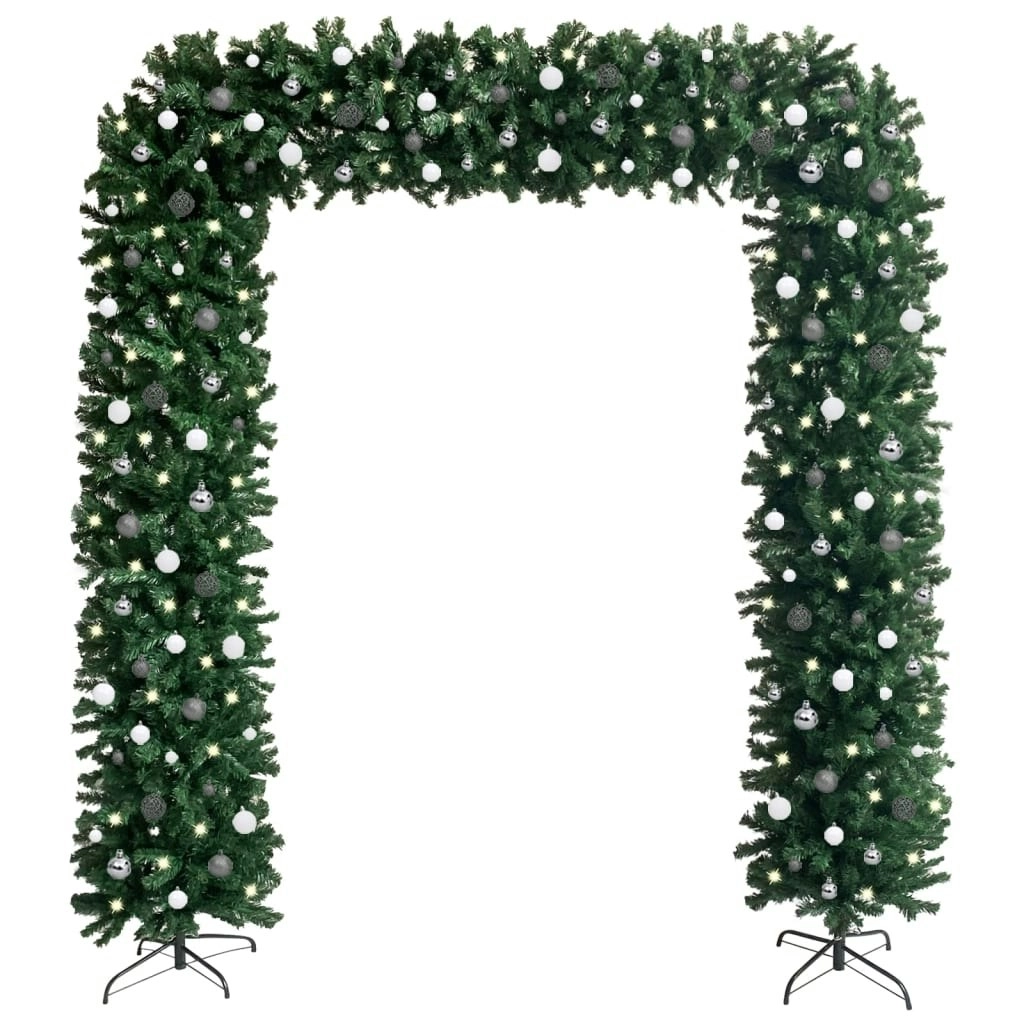 Christmas Tree Arch with LEDs&Ball Set Green 240 cm 3078095