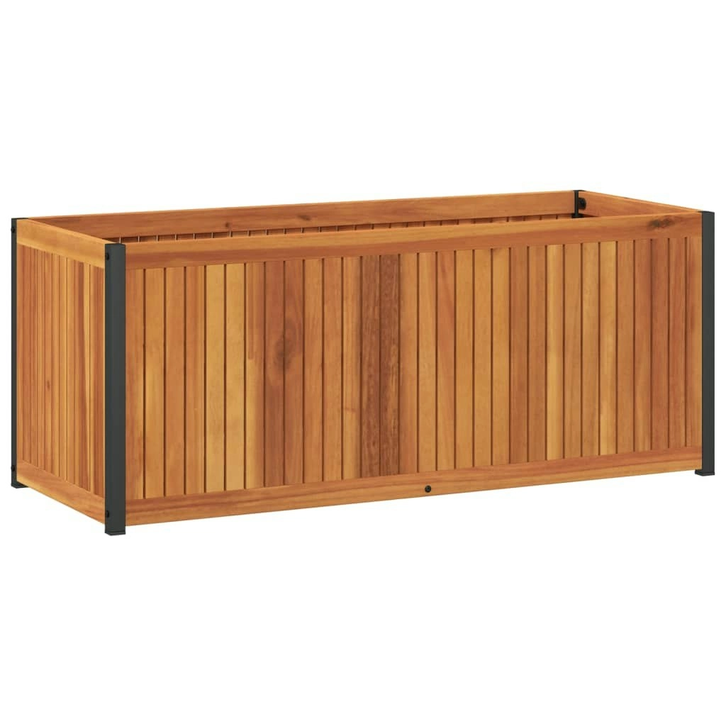 Garden Planter 110x45x44 cm Solid Wood Acacia and Steel 367612