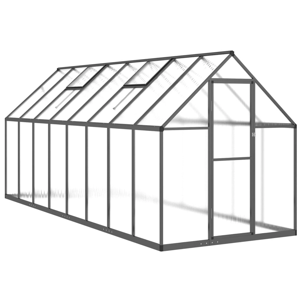 Greenhouse with Base Frame Anthracite 445x169x195 cm Aluminium 3266334