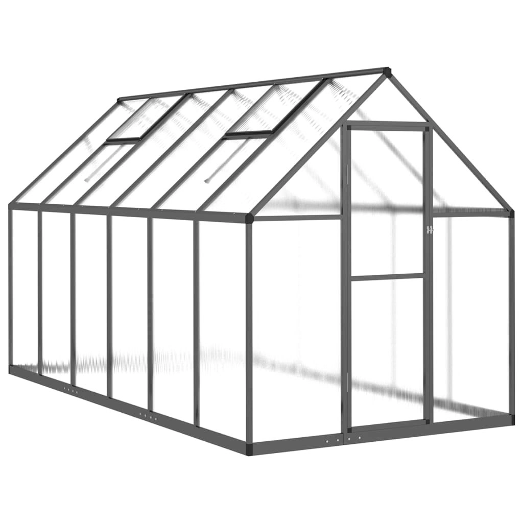 Greenhouse with Base Frame Anthracite 334x169x195 cm Aluminium 3266328