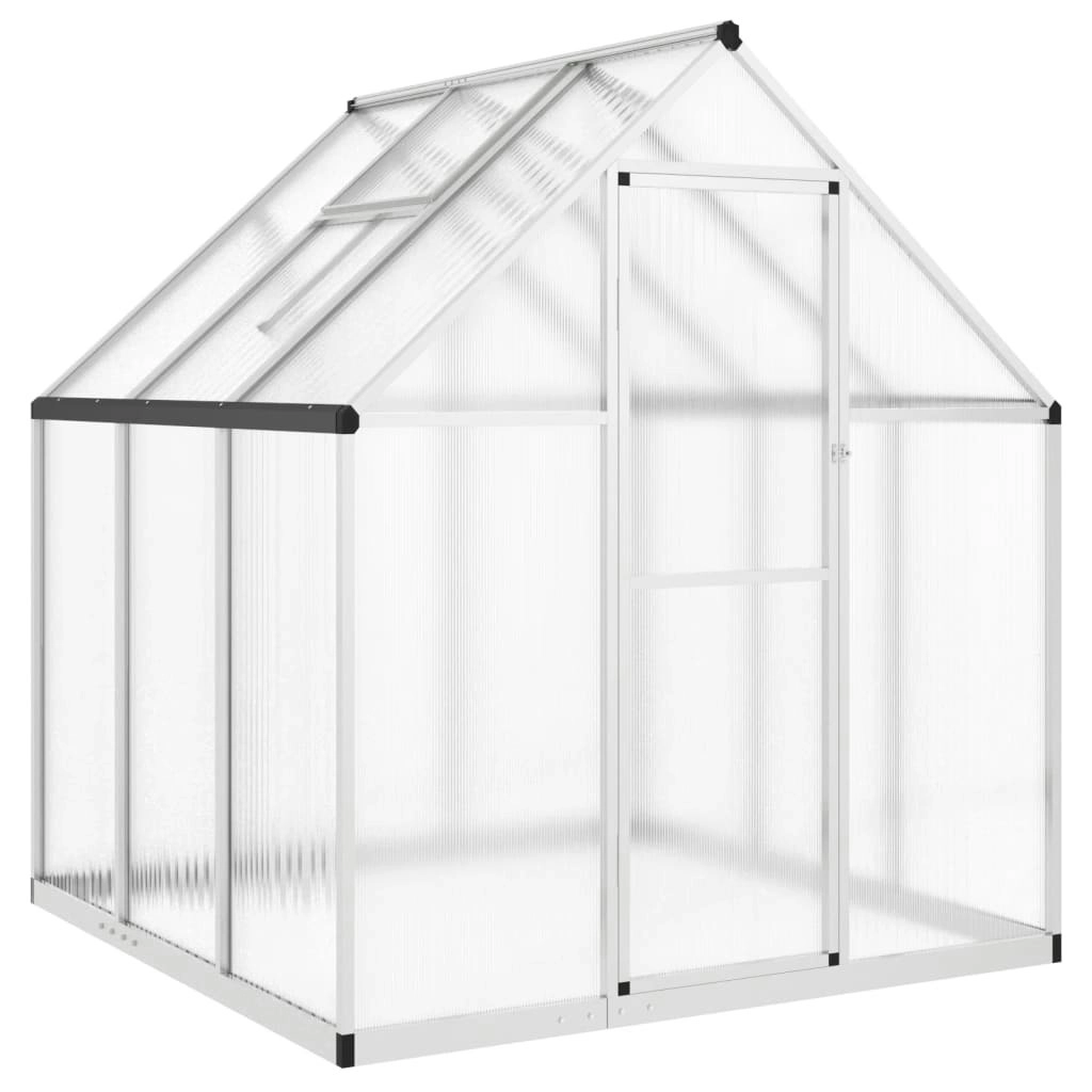 Greenhouse with Base Frame Silver 169x169x195 cm Aluminium 4005828