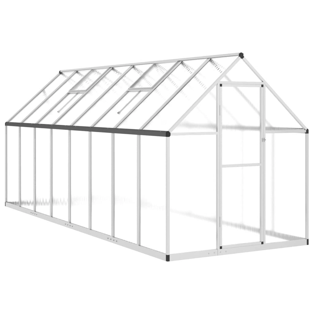 Greenhouse with Base Frame Silver 445x169x195 cm Aluminium 3266332