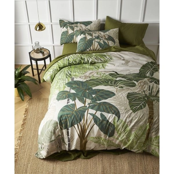 Monkey Palms Printed Quilt Cover Set by Accessorize