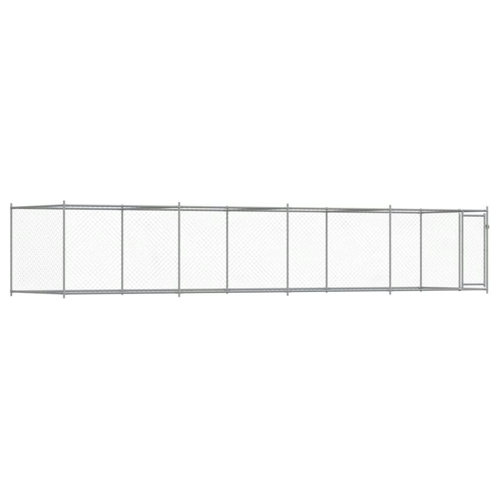 Dog Cage with Door Grey 8x2x1.5 m Galvanised Steel 3209580