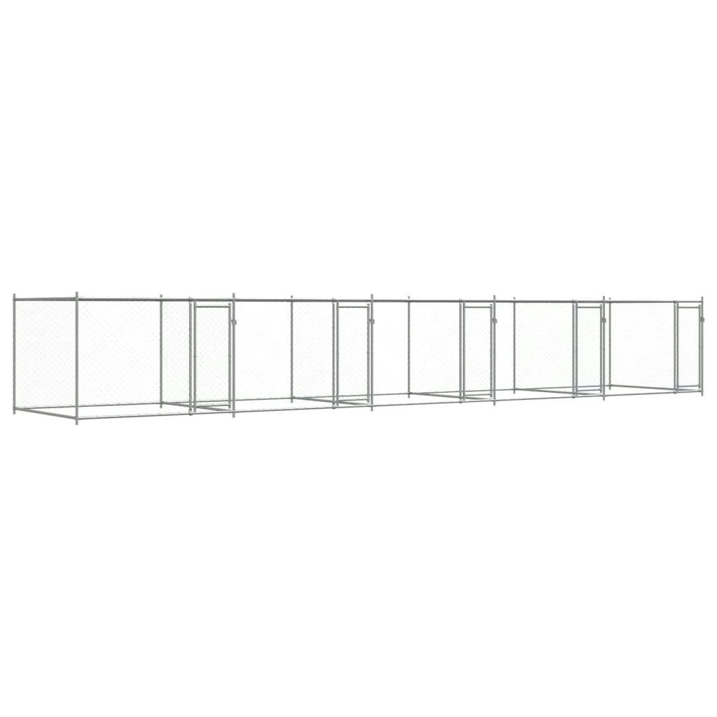 Dog Cage with Doors Grey 10x2x1.5 m Galvanised Steel 3209576