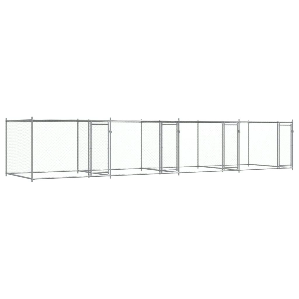 Dog Cage with Doors Grey 8x2x1.5 m Galvanised Steel 3209575