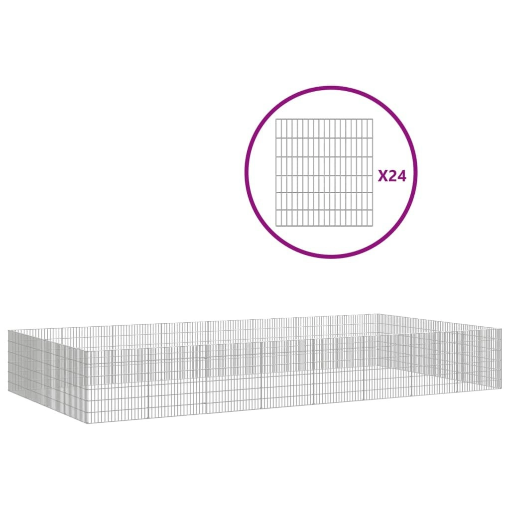 Free Range Animal Enclosure 24-Panel 54x60 cm Galvanised Iron 3321345