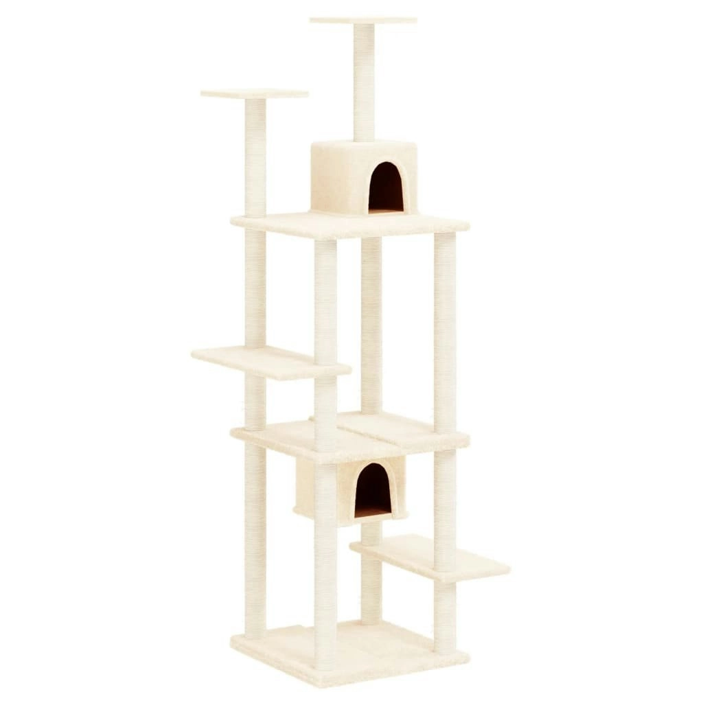 Cat Tree with Sisal Scratching Posts Cream 176 cm 171687