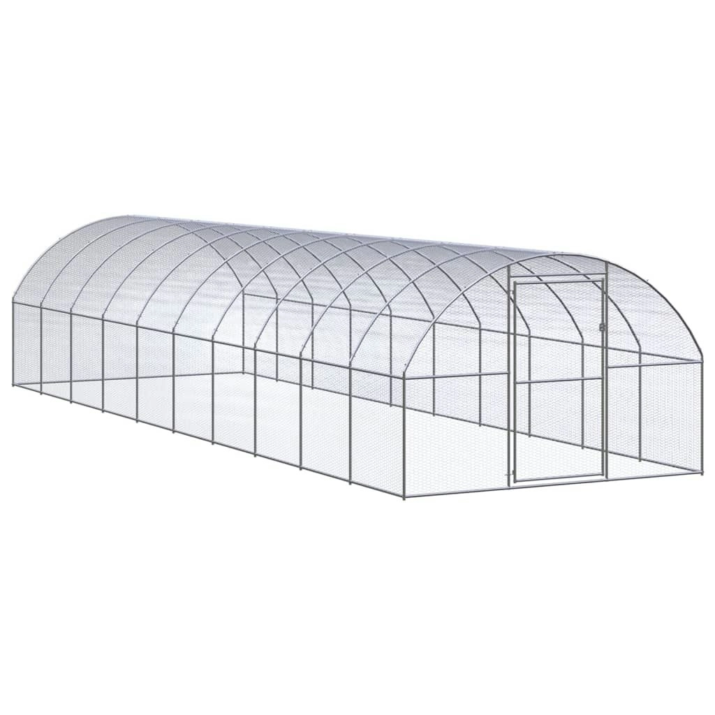 Outdoor Chicken Coop 3x10x2 m Galvanised Steel 3095467