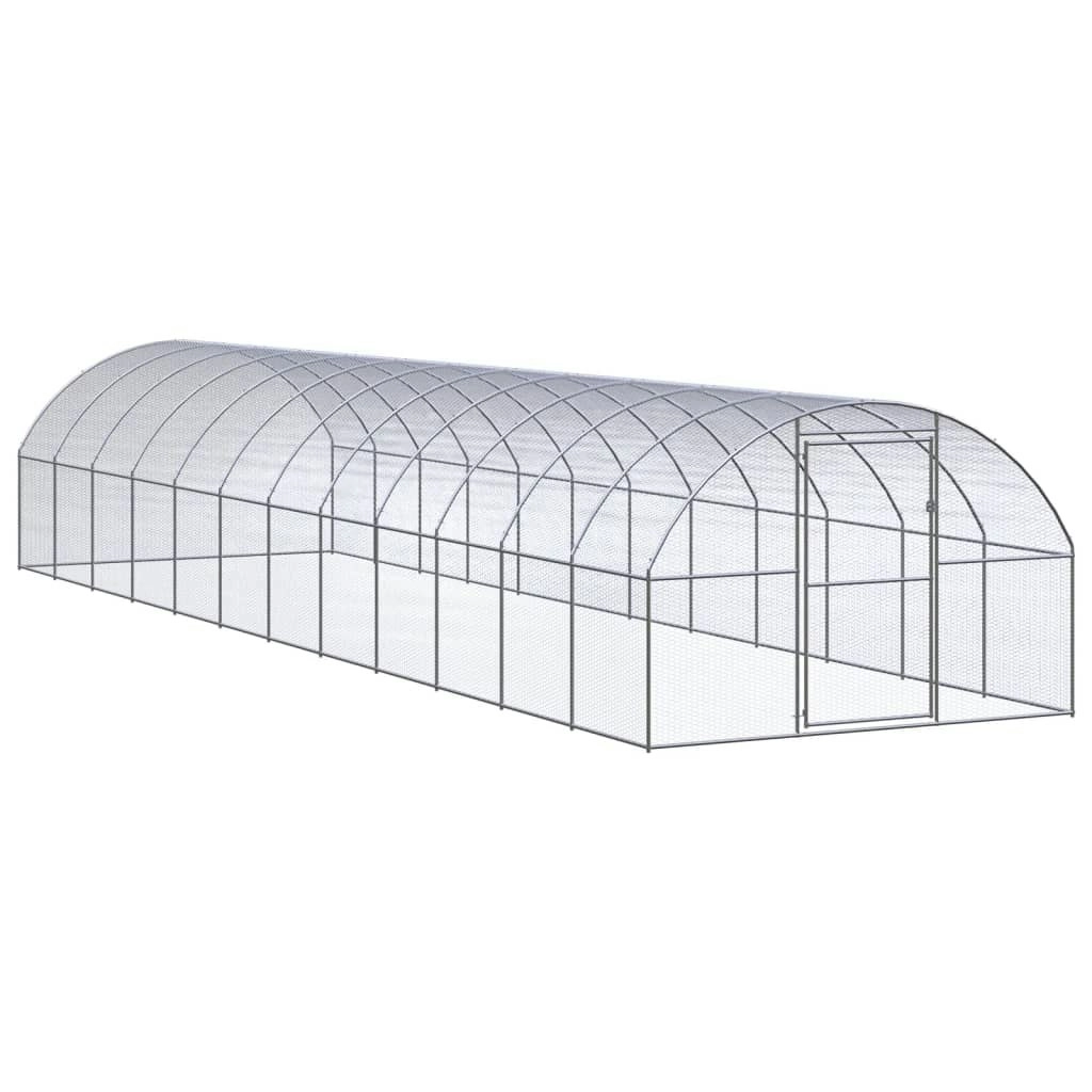 Outdoor Chicken Coop 3x12x2 m Galvanised Steel 3095468