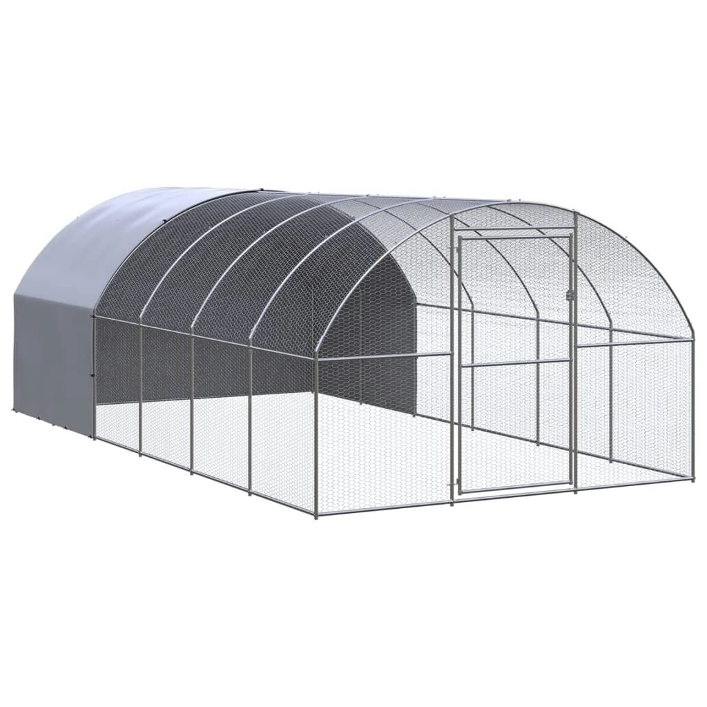 Outdoor Chicken Coop 3x6x2 m Galvanised Steel 3095474