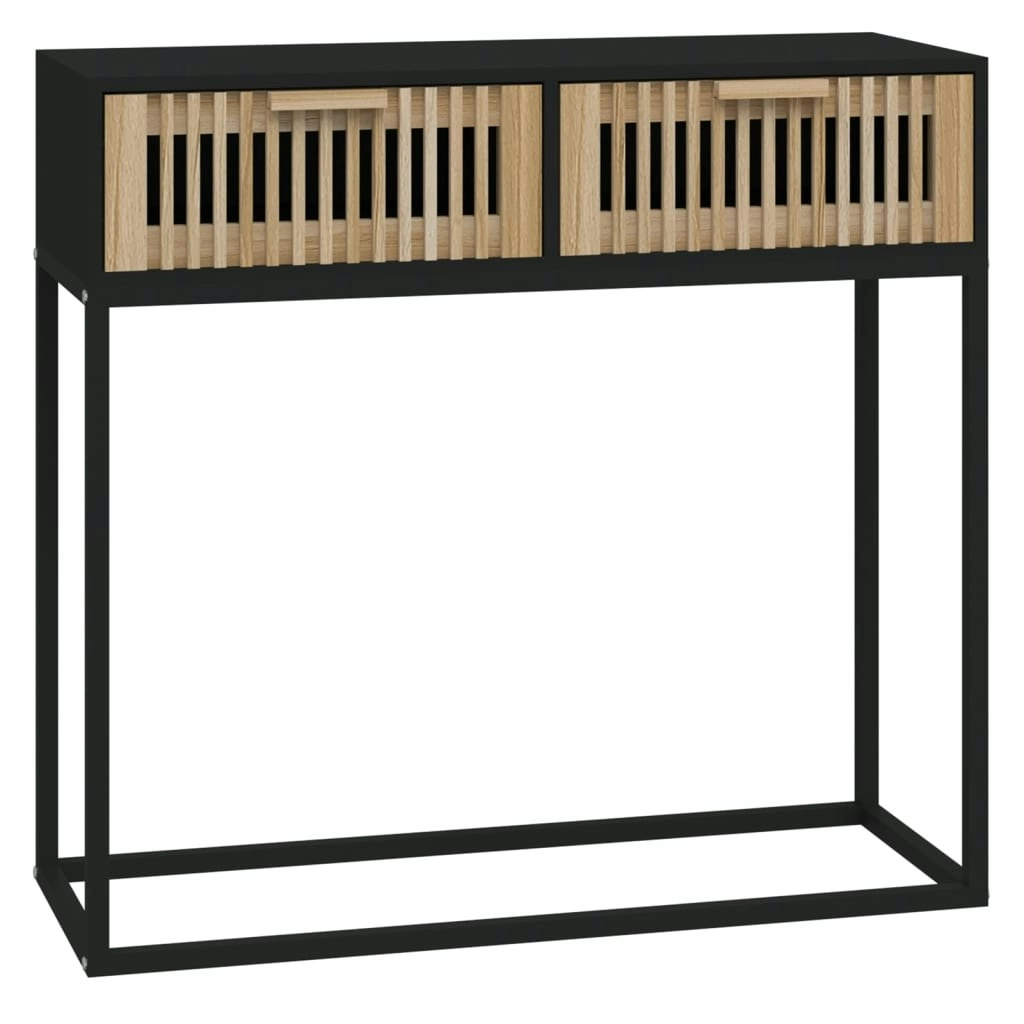 Console Table Black 80x30x75 cm Engineered Wood and Iron 352104