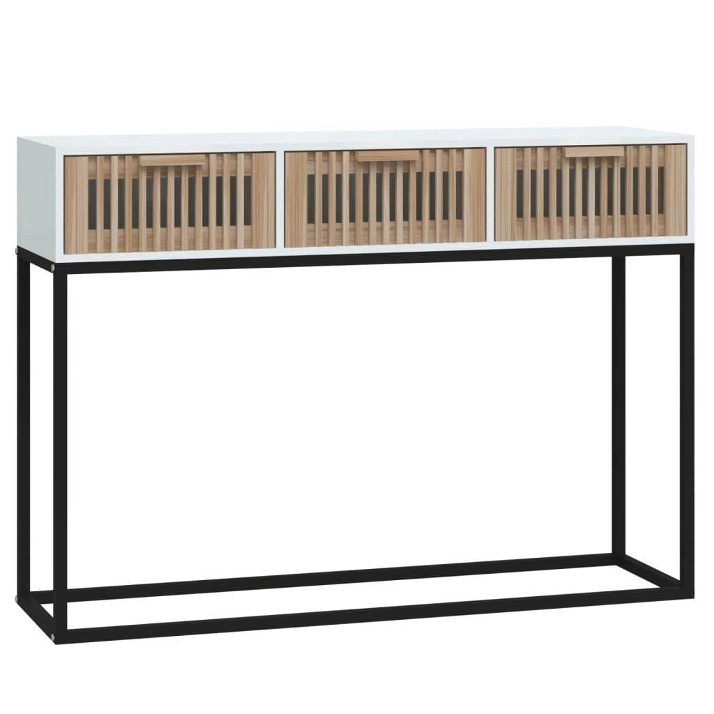 Console Table White 105x30x75 cm Engineered Wood and Iron 352106