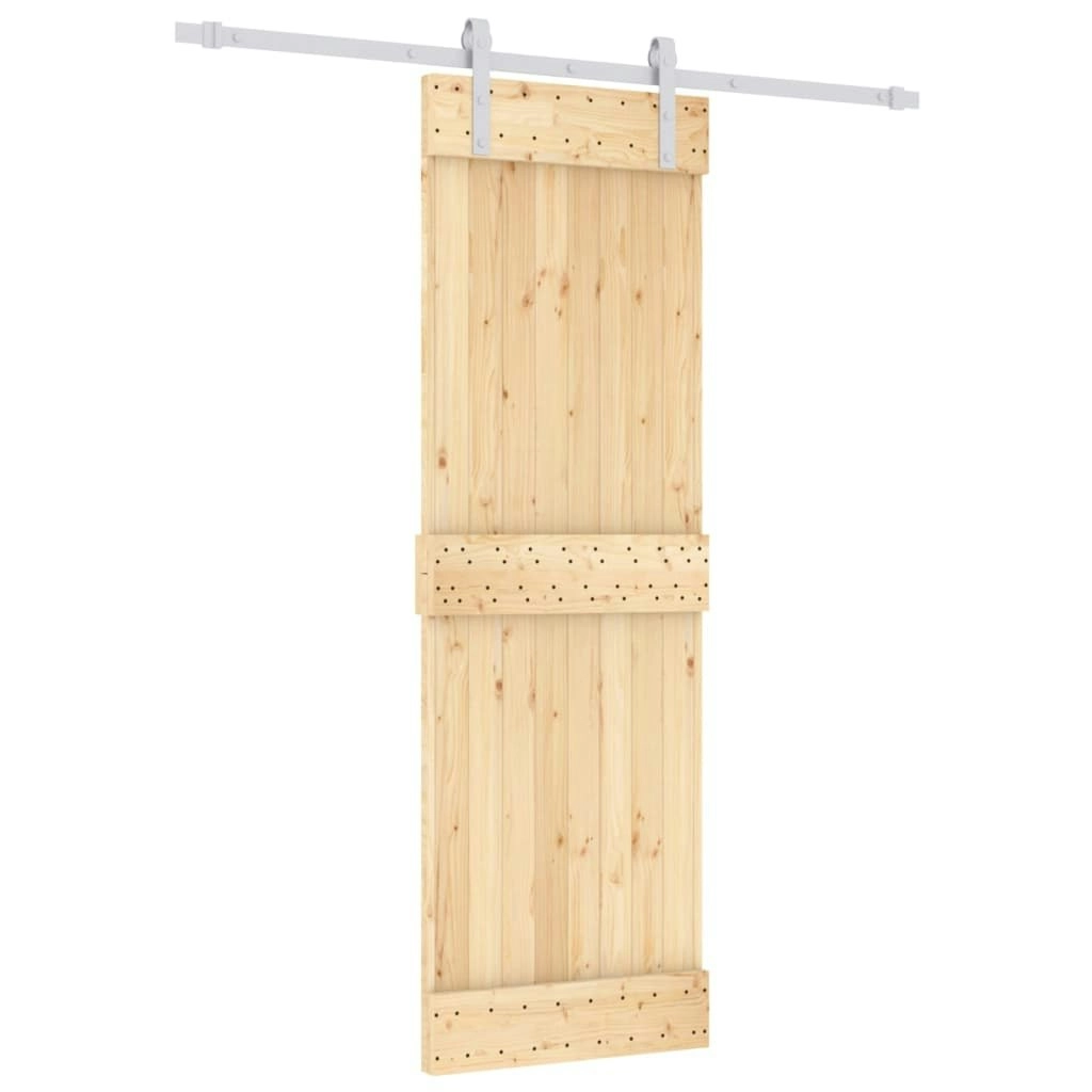 Sliding Door with Hardware Set 70x210 cm Solid Wood Pine 3203008