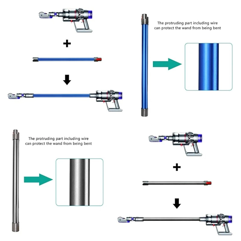 Dyson Wand Stick Extension Tube V7 V8 V10 V11 V15 Detect Animal Absolute Qr - One Size