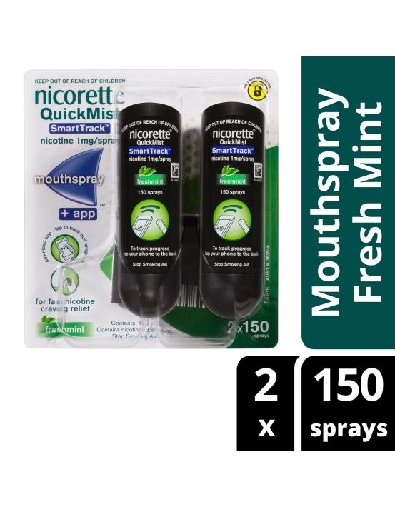 Nicorette Quit Smoking QuickMist SmartTrack Nicotine Mouthspray Duo Pack