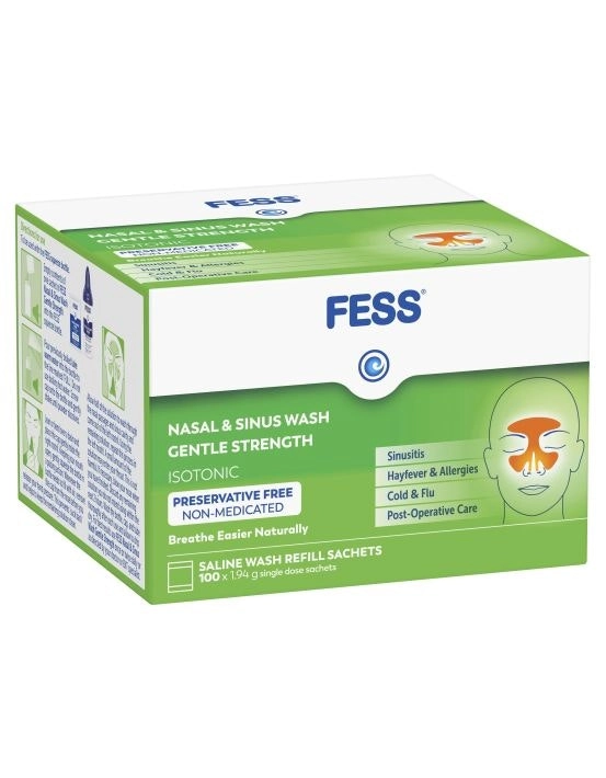 FESS Sinu-Cleanse Gentle Cleansing Wash Kit Refills 100 x 1.94g