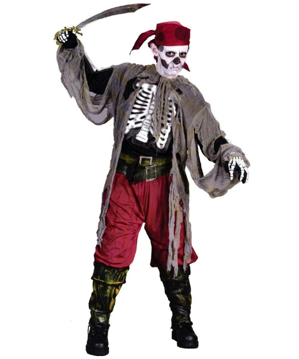 Buccaneer Bones Zombie Pirate Boys Costume