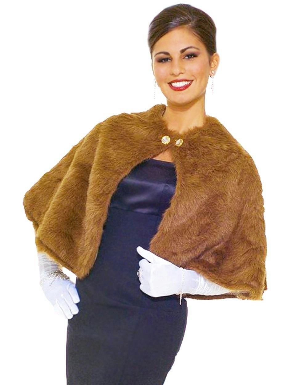 Brown Hollywood 50's Faux Stole