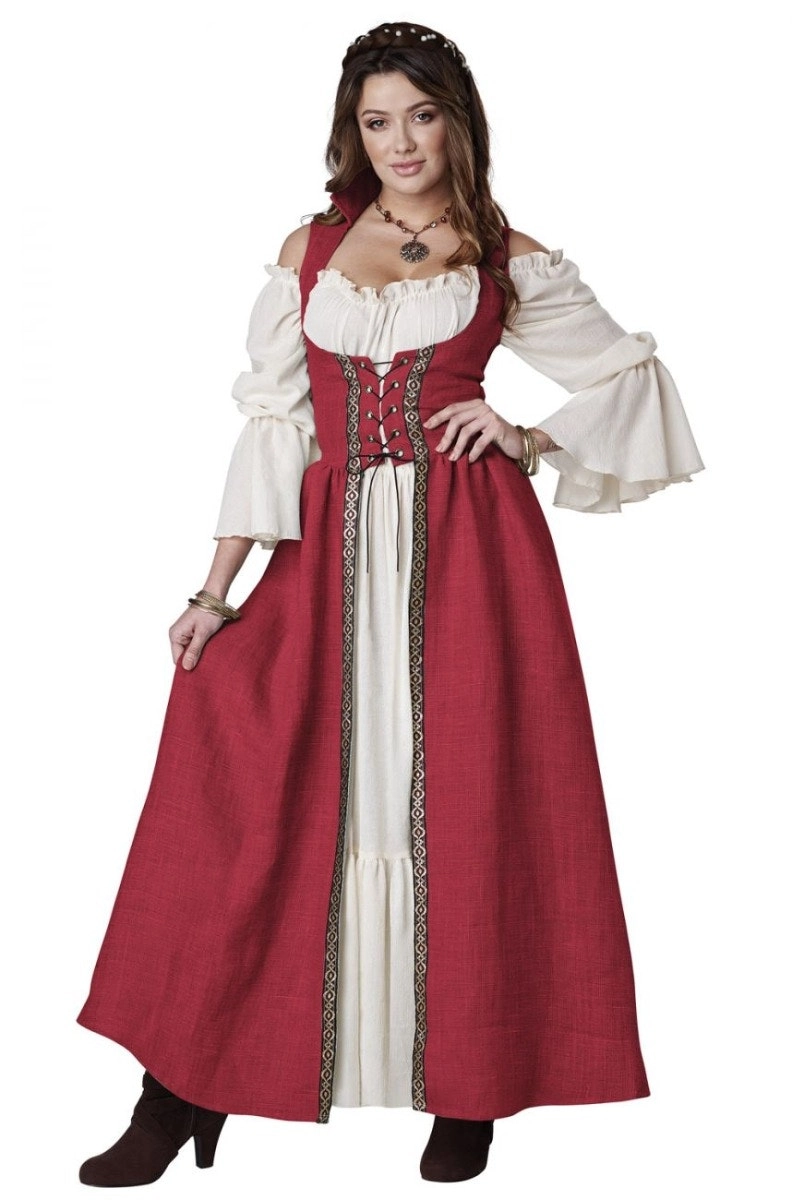 Red Medieval Overdress Womens Costume