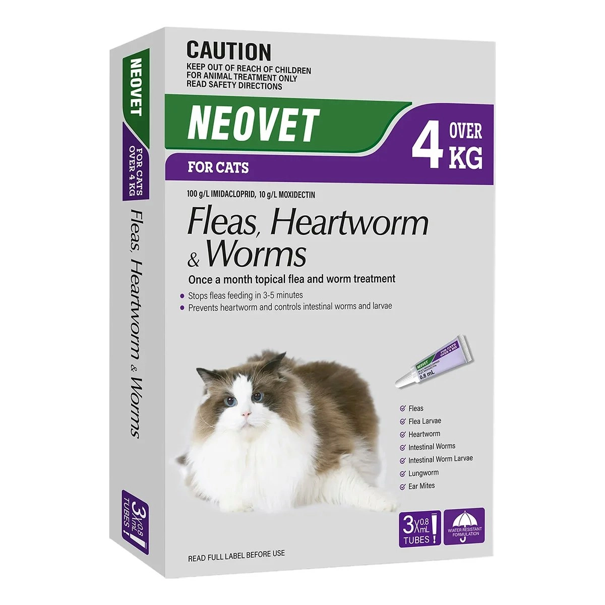 Neovet For Large Cats Over 4kg. (Purple)