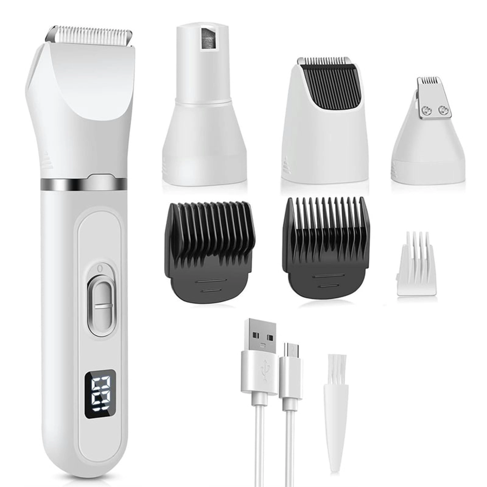 Rechargeable Pet Clipper Grooming Kit Electric Trimmer 3-9mm Comb USB Charge Nail Care