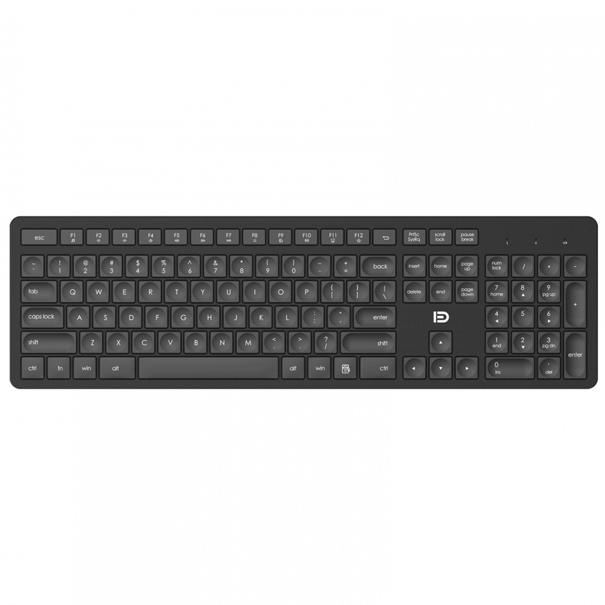 2.4Ghz Wireless Keyboard Mac Windows 106 Key Concave Keycap - Black