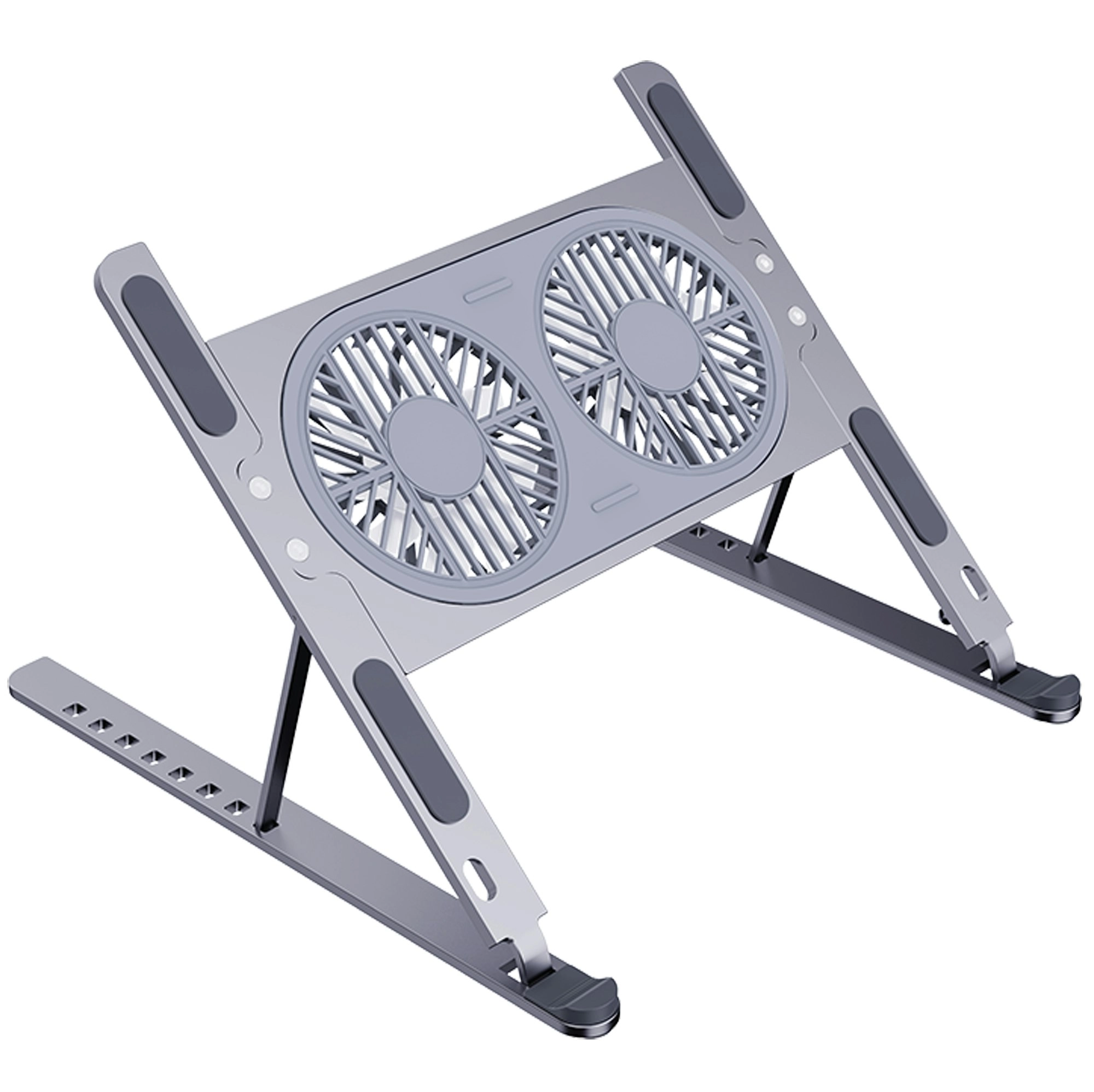 Folding Laptop Radiator Fan Cooling Pad Aluminum Alloy Desk Stand Adjustable Height Tablet Holder