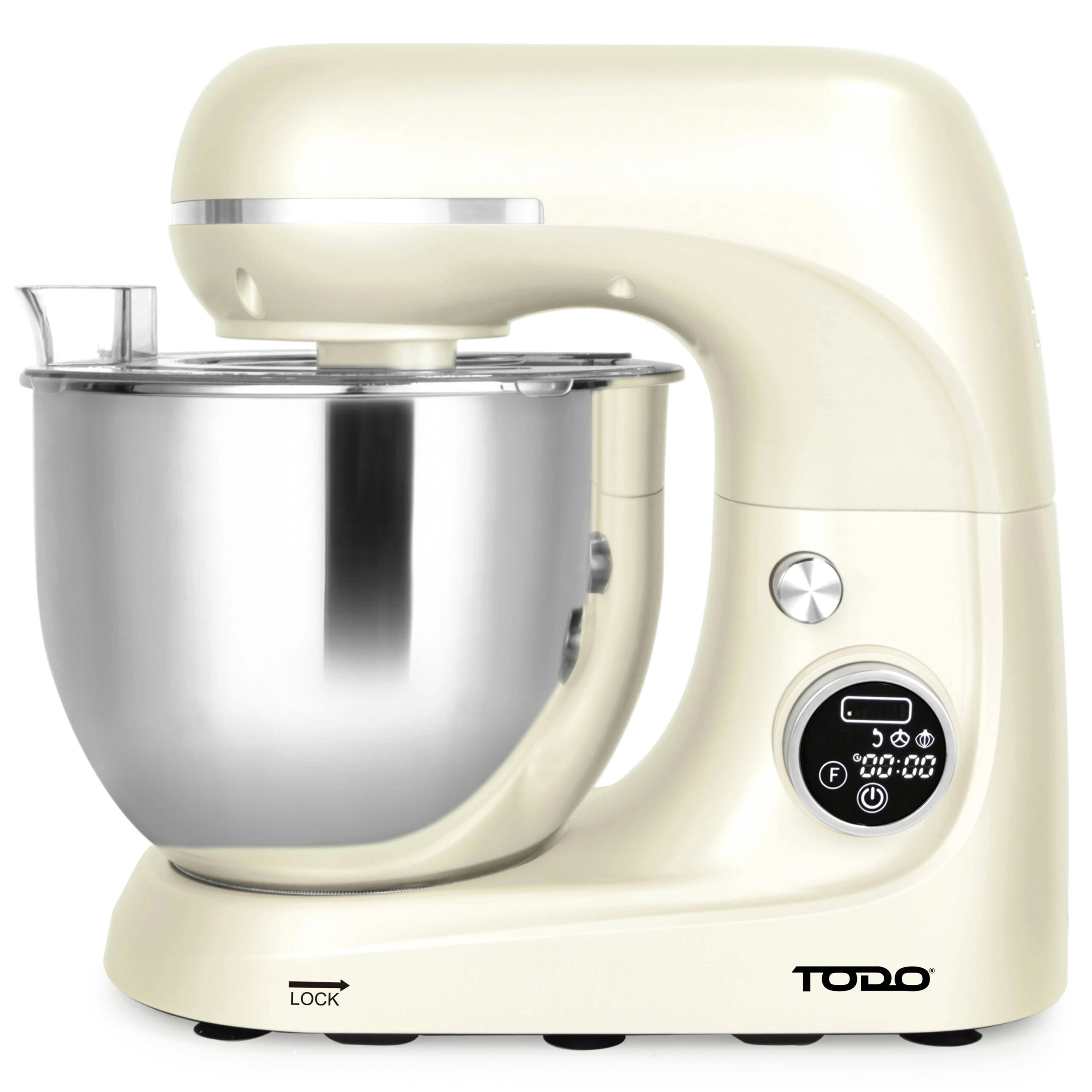 Todo 1100W Electric Stand Mixer 5.3L Stainless Steel Bowl Heated Fermentation LCD Touch Screen Control