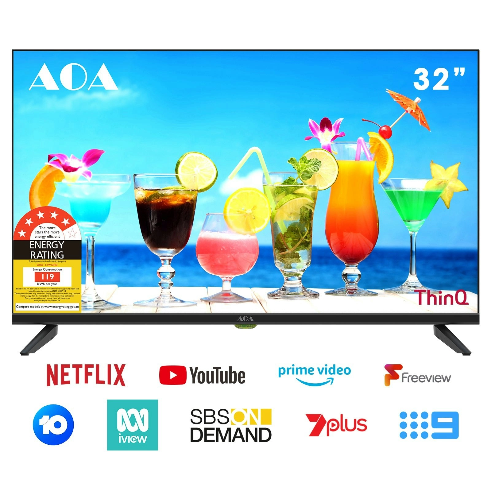 AOA 32inch LED WebOS Smart HD TV DVB-T2 BT WIFI 2.4G/5G