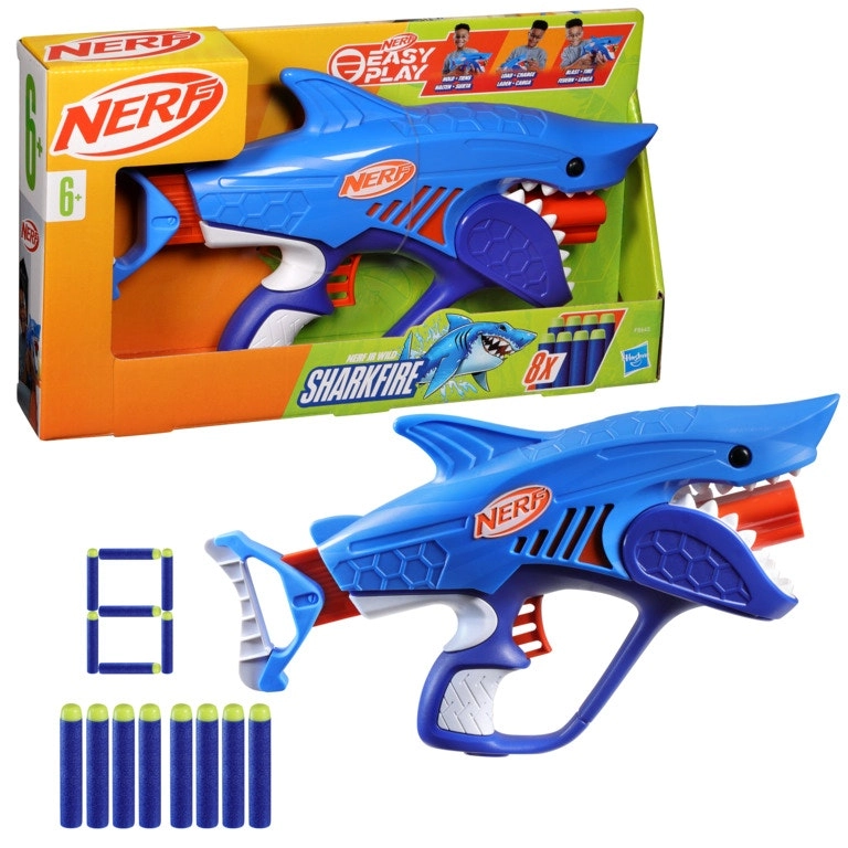 Nerf Wild Sharkfire Easy Play Dart Blaster - 8 Nerf Elite Darts