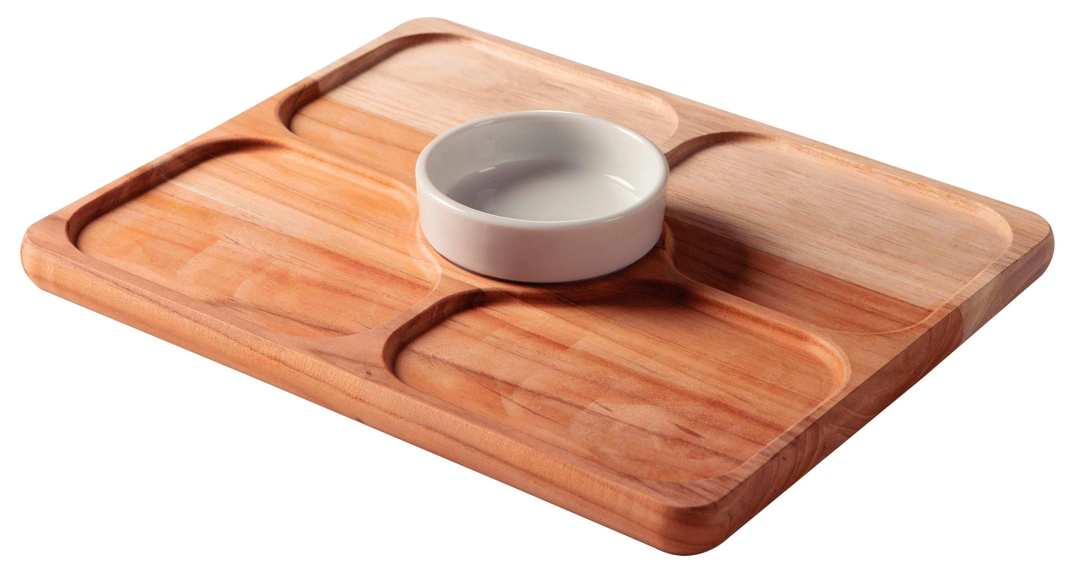 Tramontina Teak Wood Snack Set with Porcelain Pot, 2 pieces