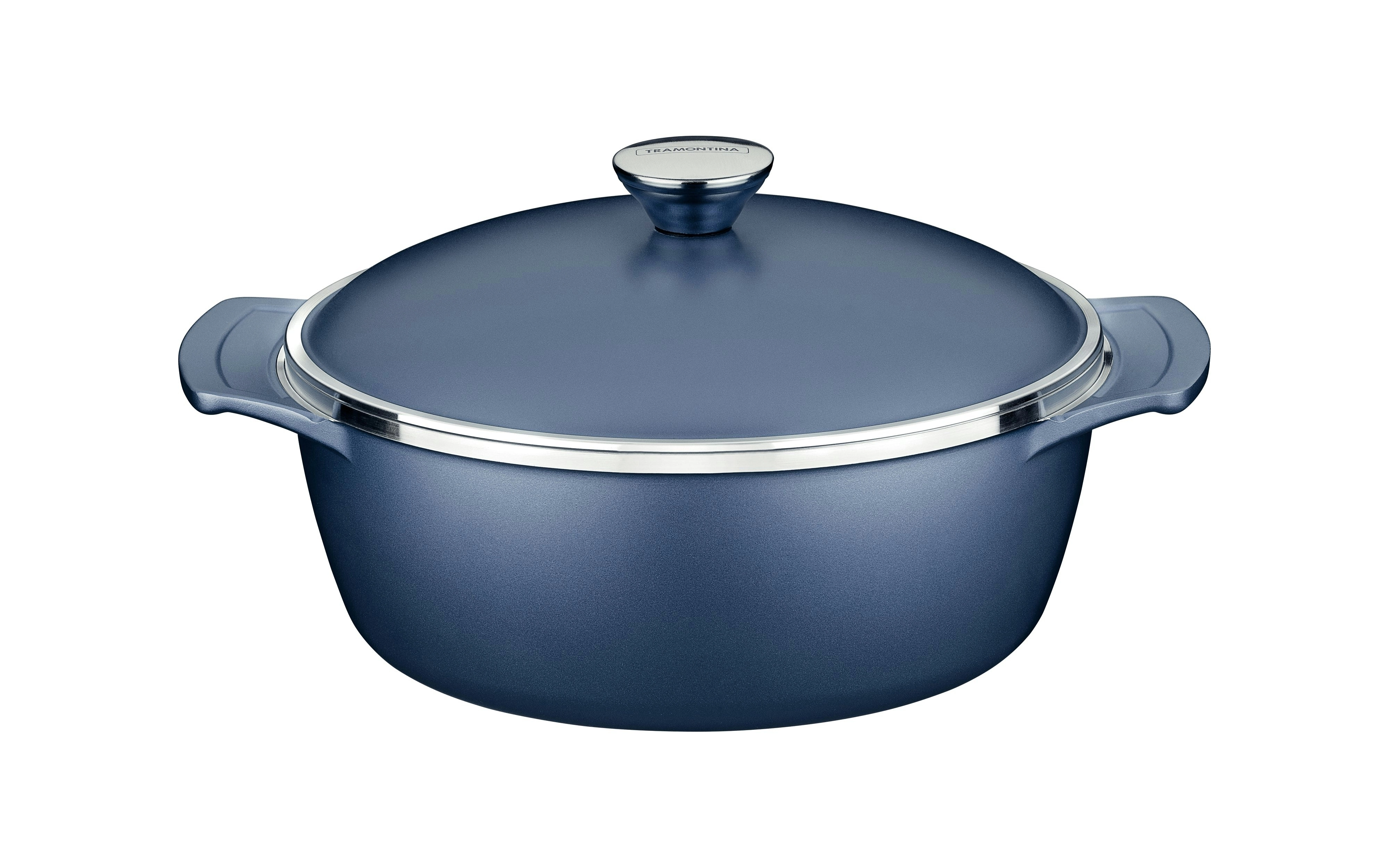 Tramontina Lyon casserole dish in forged aluminum with internal lining. External with Starflon High-Performance Non-stick Elemental Blue 24 cm