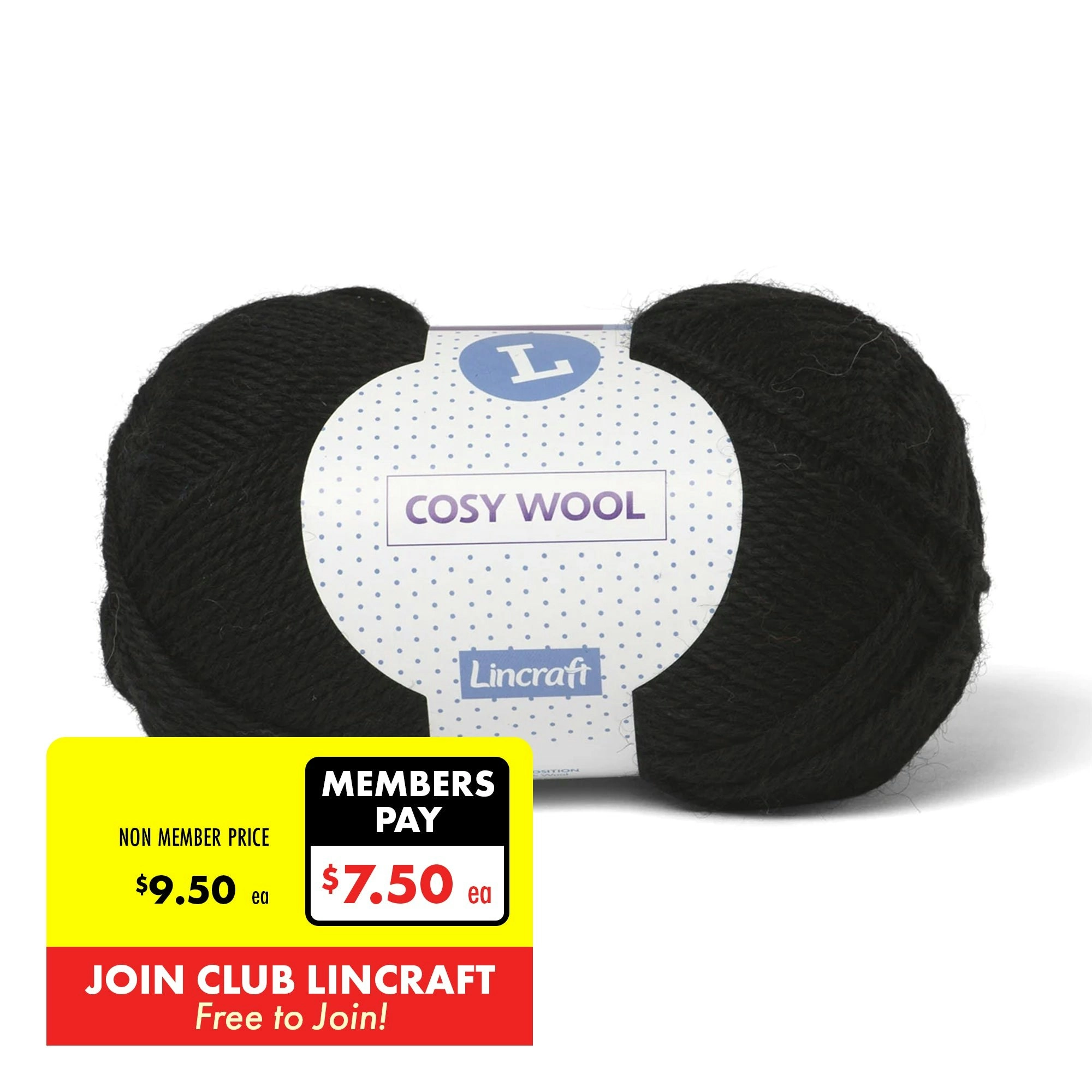 Lincraft Cosy Wool Crochet & Knitting Yarn 8ply, 100g Wool Yarn