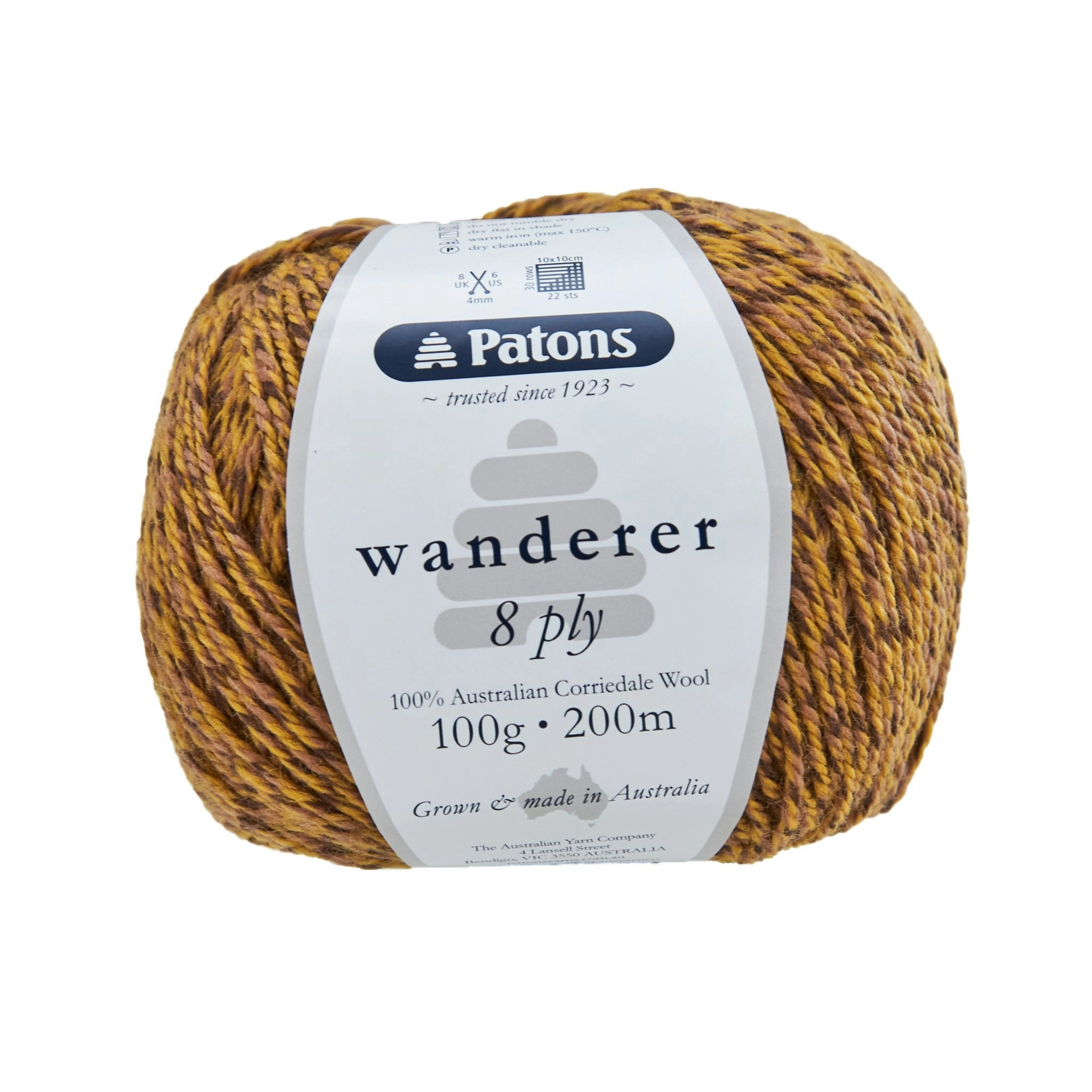 Patons Wanderer Crochet & Knitting Yarn 8 Ply, 100g Corriedale Wool Yarn