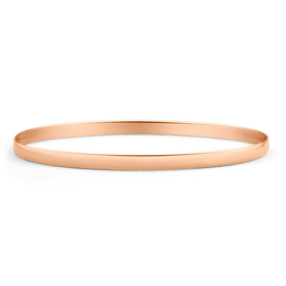 9ct Rose Gold 4mm Solid Bangle