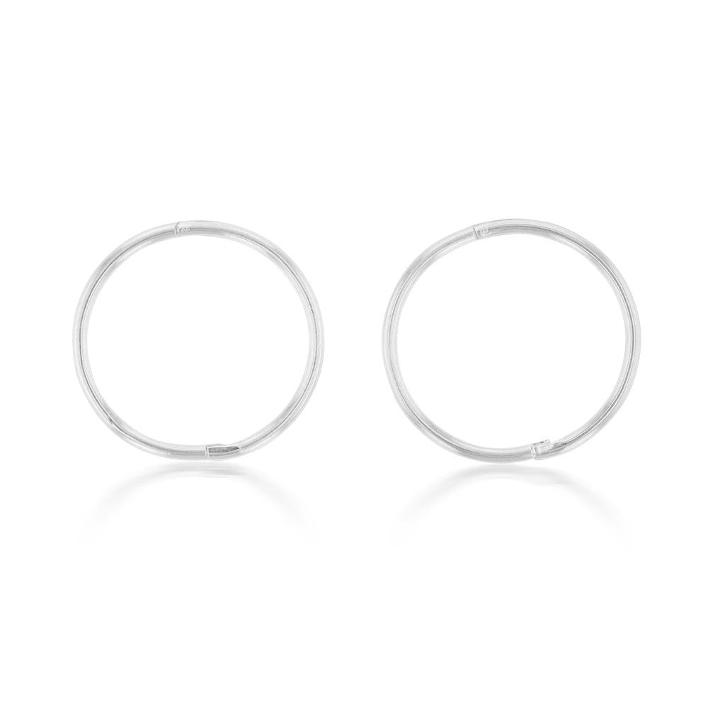 Sterling Silver Plain 16mm Sleeper Earrings