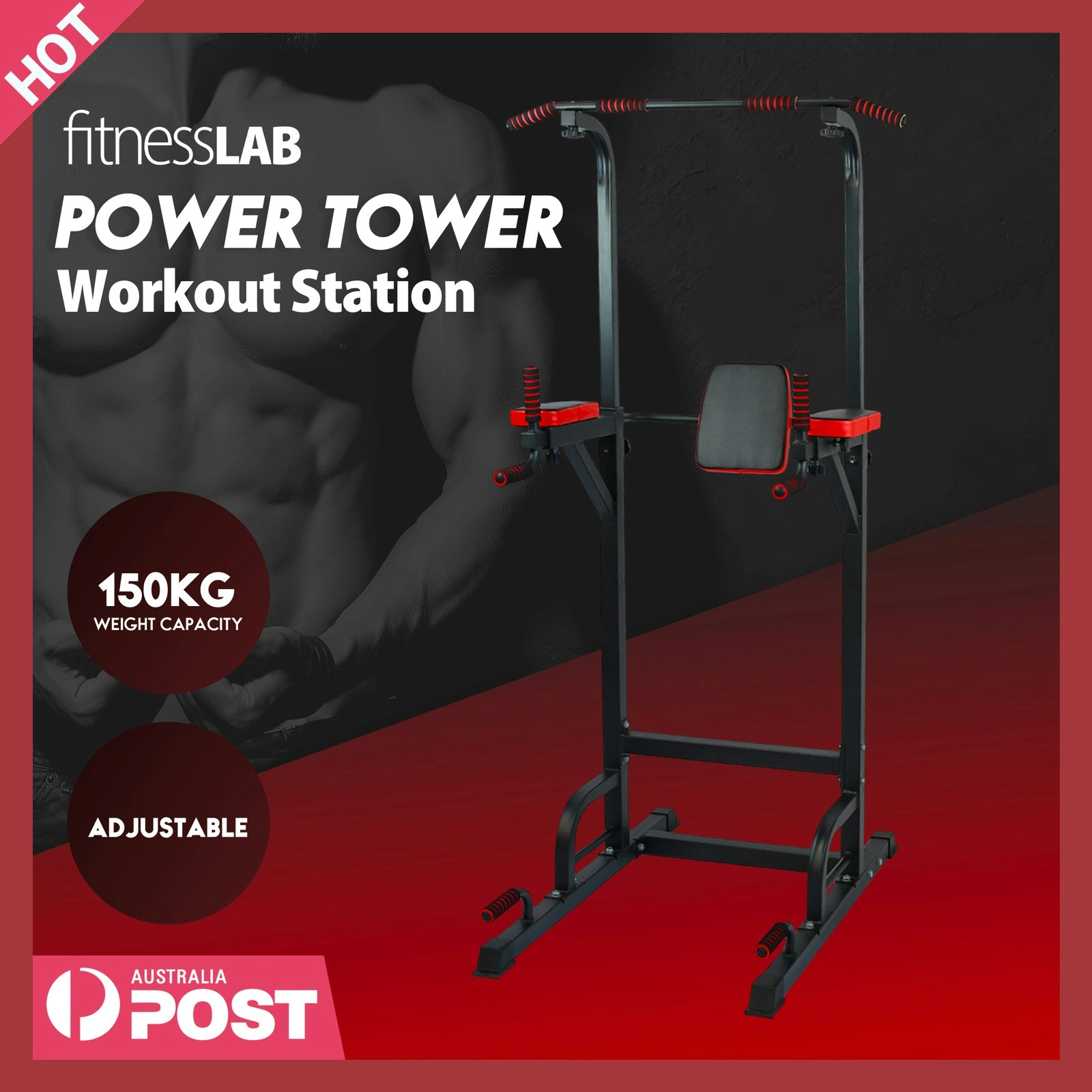 Power Tower Chin-Pull Up Dip Station Bench Press Multistation Gym