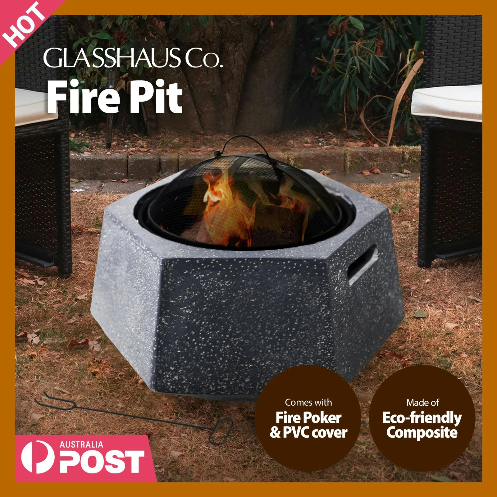 Outdoor Fire Pit Charcoal Bbq Grill Camping Patio Heater Fireplace