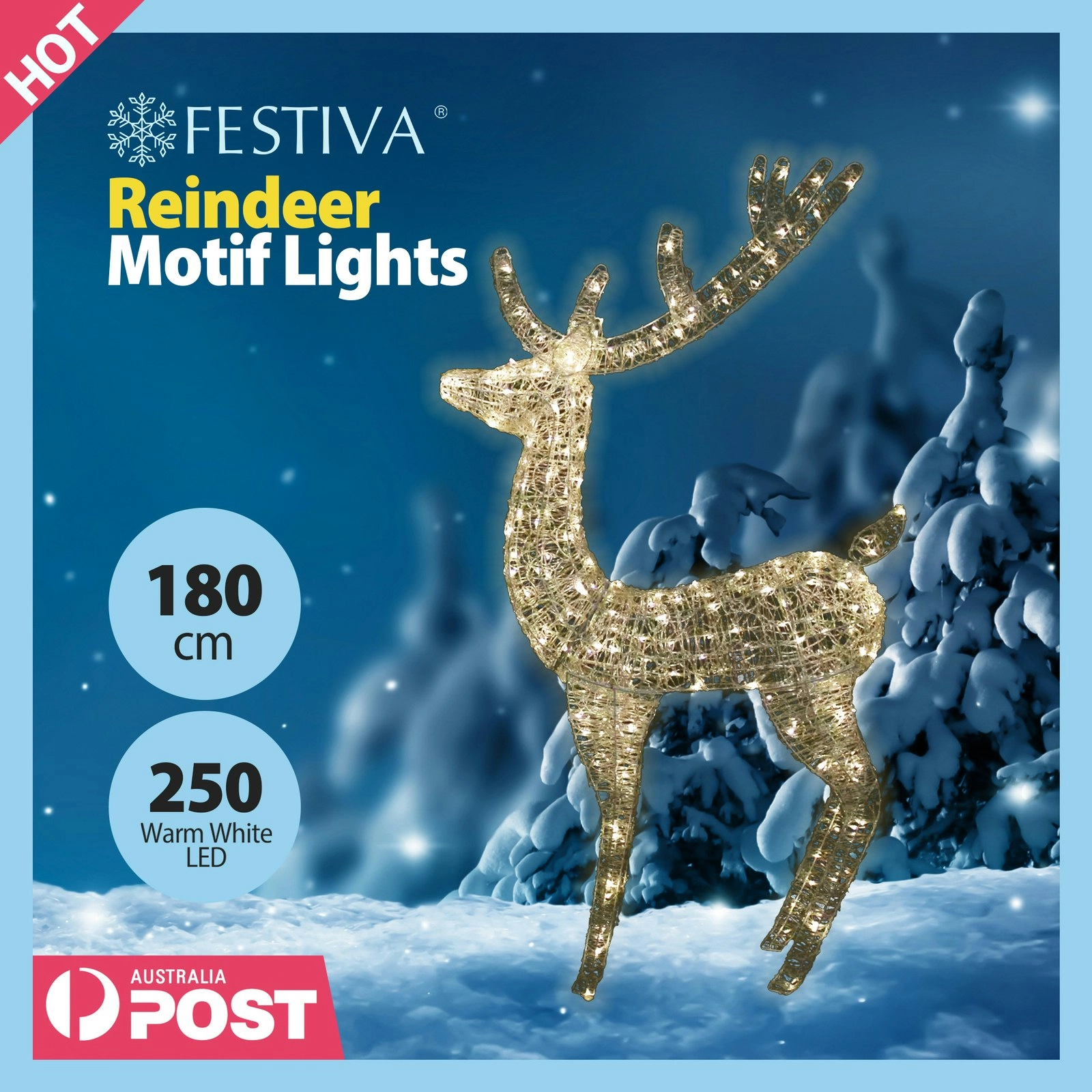 Christmas Motif Lights Led Rope Acrylic Reindeer Decor AU IP44 LED Lights