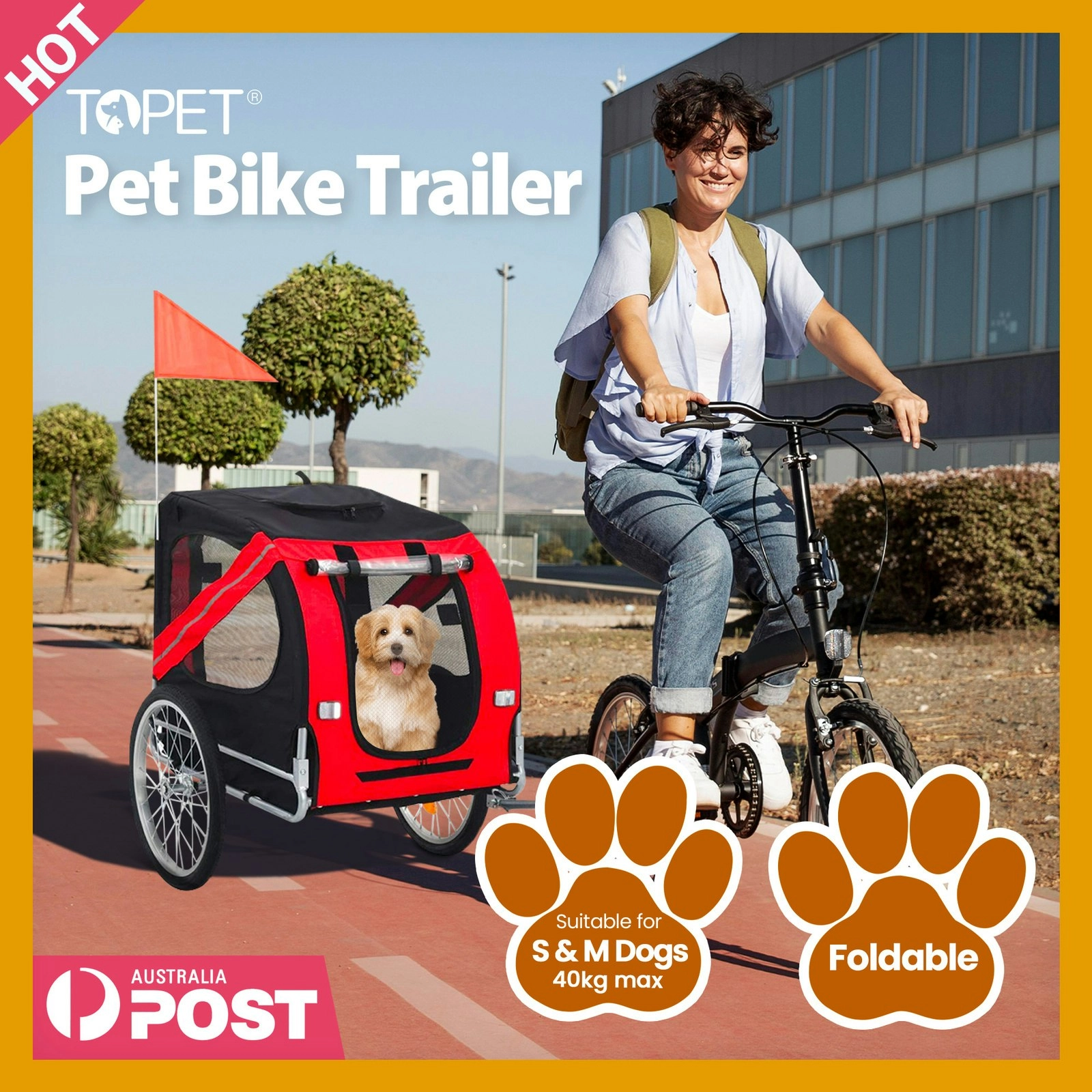 Pet Bike Stroller Bicycle Trailer Pram Pet Jogger Dog Cat Small to Medium Size