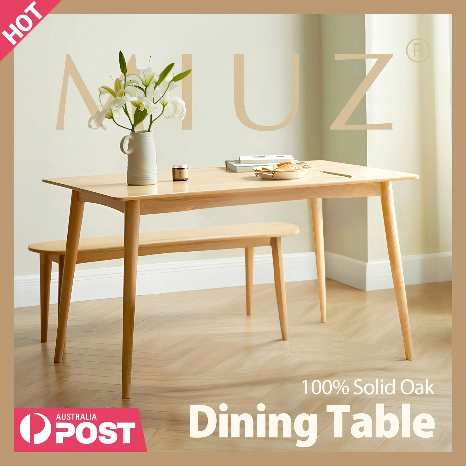 4-6 Seater Solid Oak Dining Table Modern Dining Tables Dinner Table