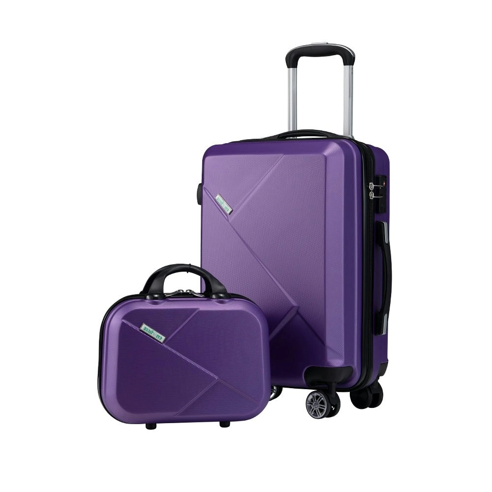 ZUNI 2PCS Luggage Suitcase Trolley Set Travel TSA Lock Storage Hard Case Purple