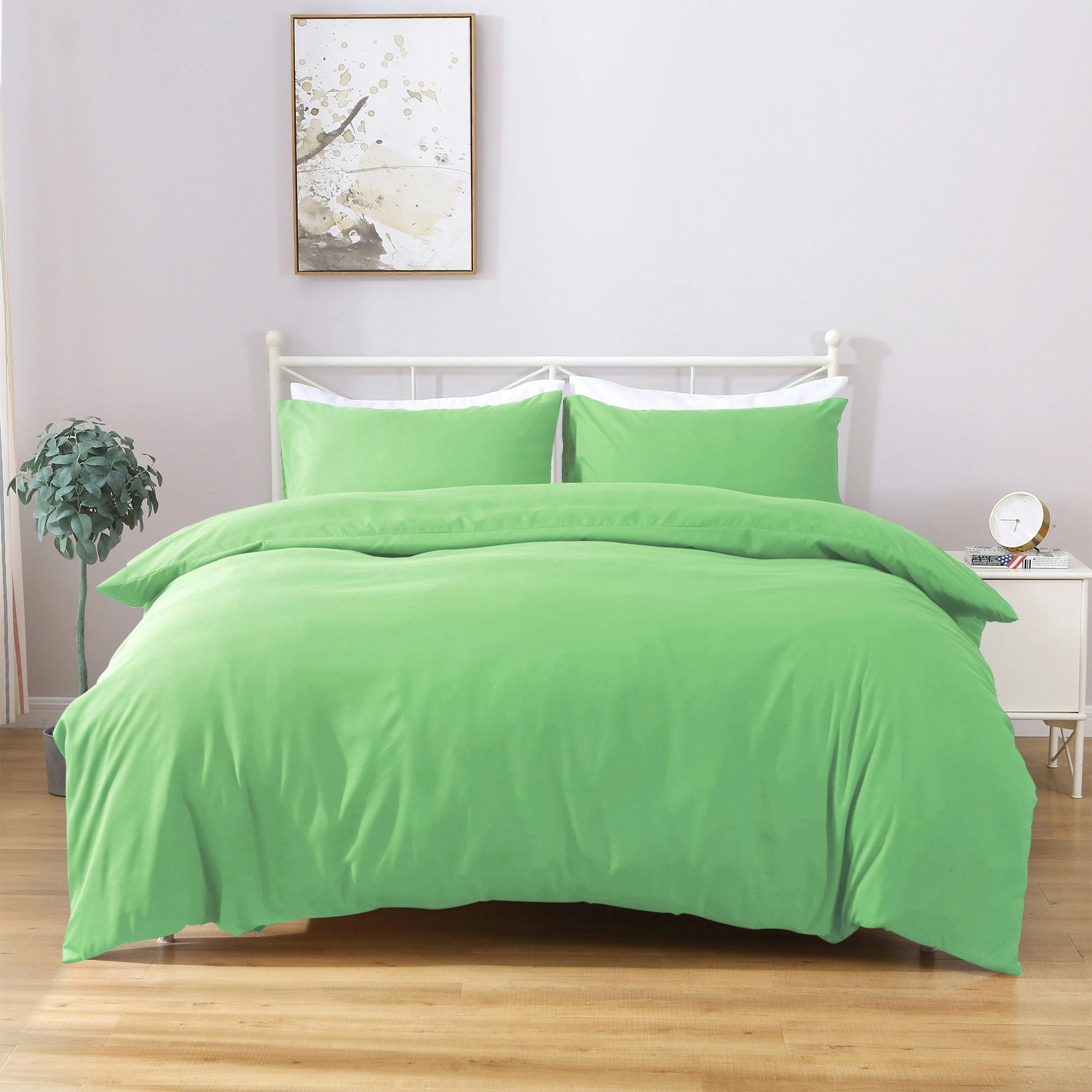 Linenova 2000TC Hotel Soft Quilt Cover Pillowcases Set(Avocado,5 Sizes)