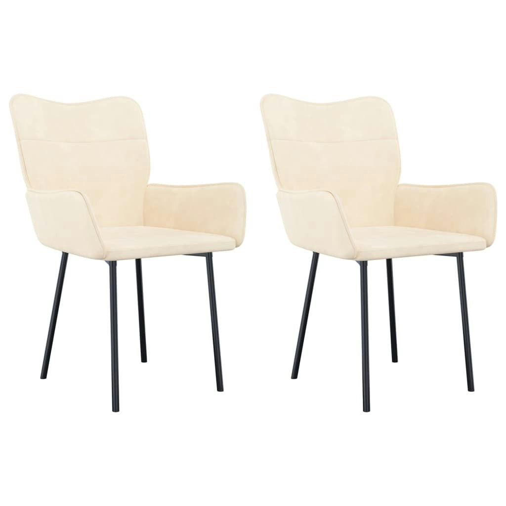 Dining Chairs 2 pcs Cream Velvet 344829