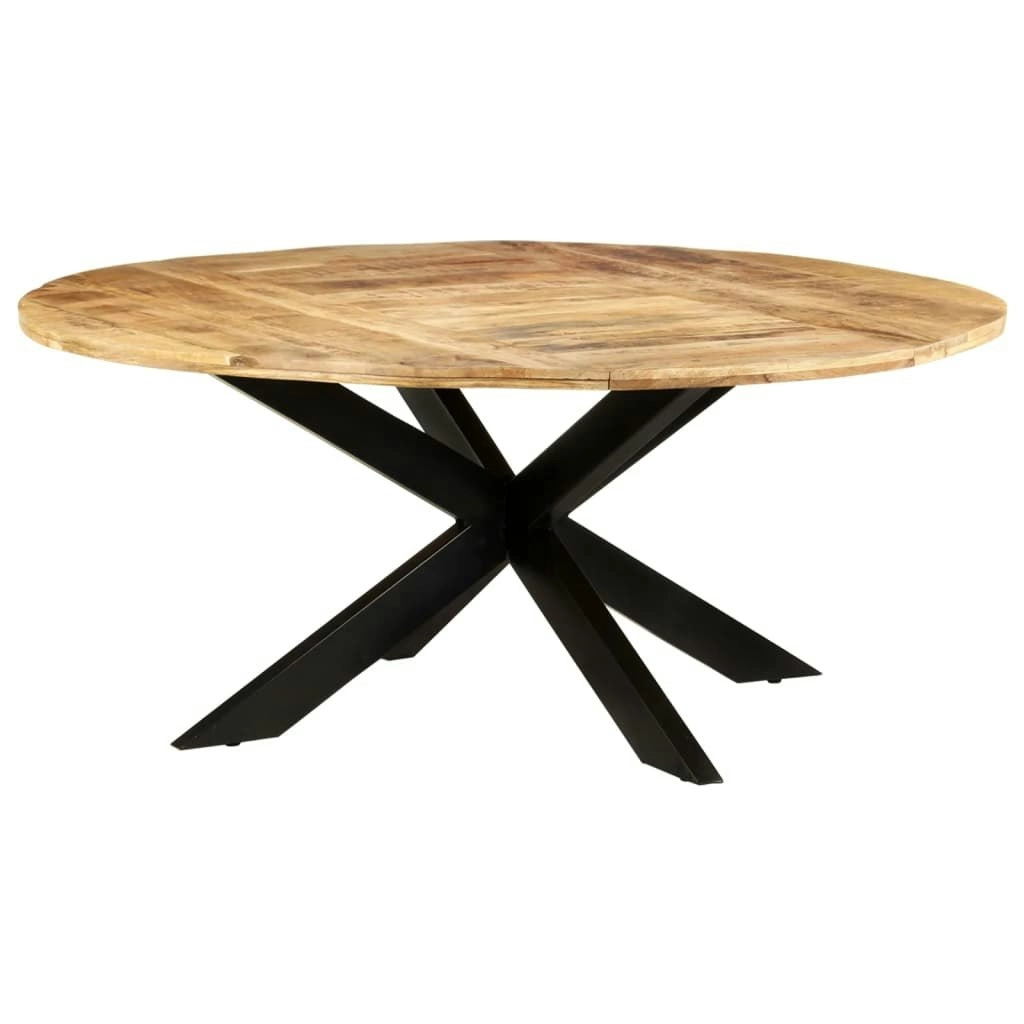 Dining Table Round 175x75 cm Rough Mango Wood 321684