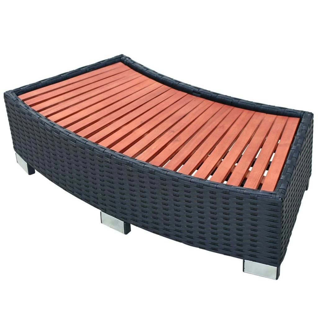 Spa Step Poly Rattan 92x45x25 cm Black 42700