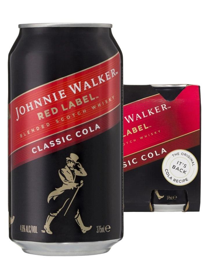 Johnnie Walker Red Label & Cola 4 X 6 Pack 375ml Cans