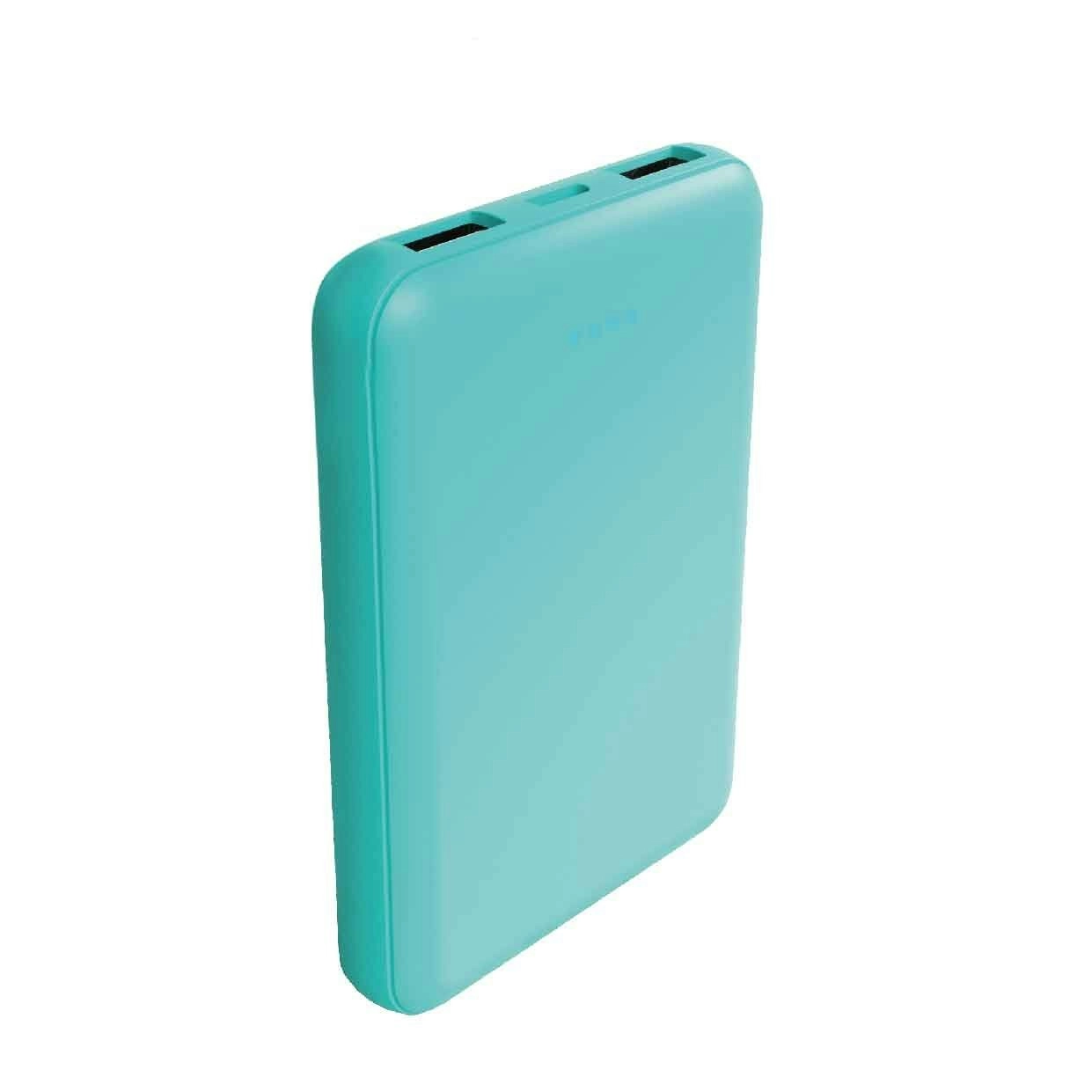 Laser 5000mAh Slim Powerbank - Aqua | Lightweight, USB, LED Indicator